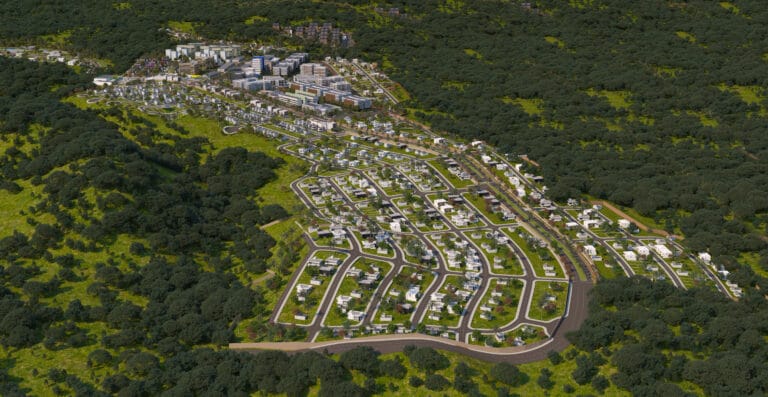 Vista aérea do Reserva do Vale, empreendimento que conta com financiamento direto.