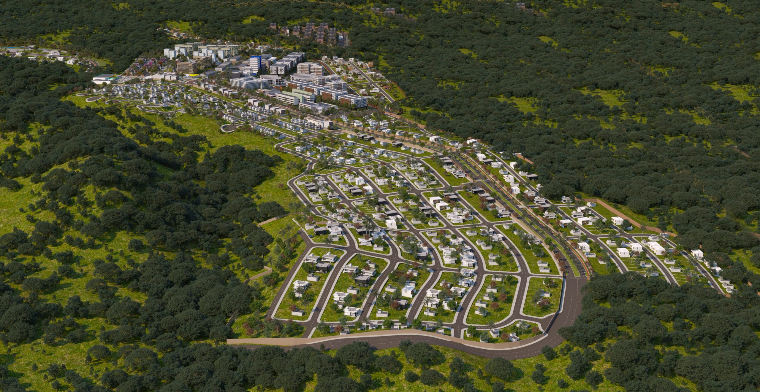 Vista aérea do Reserva do Vale, empreendimento que conta com financiamento direto.
