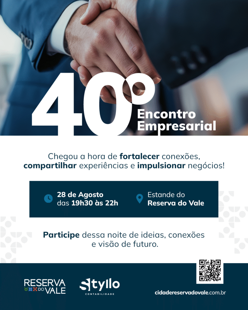 Convite do 40º Encontro Empresarial, evento que reúne empresários da região.